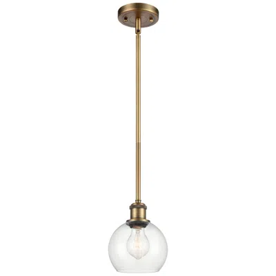 Innovations Lighting Athens 6" Mini Pendant - Brushed Brass - Clear Shade