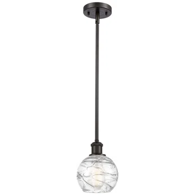 Innovations Lighting Athens 6" Oil Rubbed Bronze Stem Hung Mini Pendant W/ Deco Swirl Shade