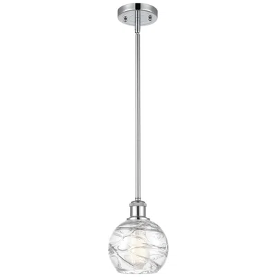 Innovations Lighting Athens 6" Polished Chrome Stem Hung Mini Pendant W/ Clear Deco Swirl S