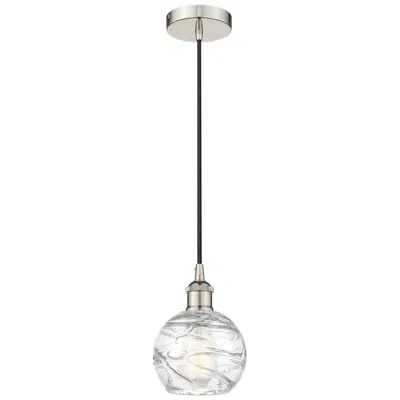 Innovations Lighting Athens 6" Polished Nickel Mini Pendant W/ Clear Deco Swirl Shade