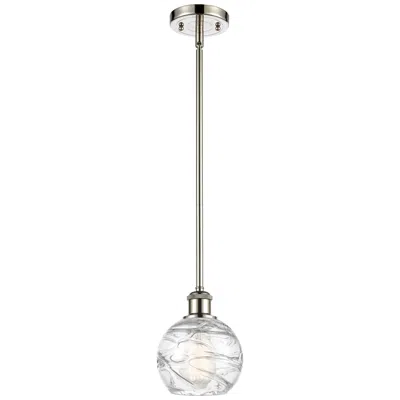 Innovations Lighting Athens 6" Polished Nickel Stem Hung Mini Pendant W/ Clear Deco Swirl S