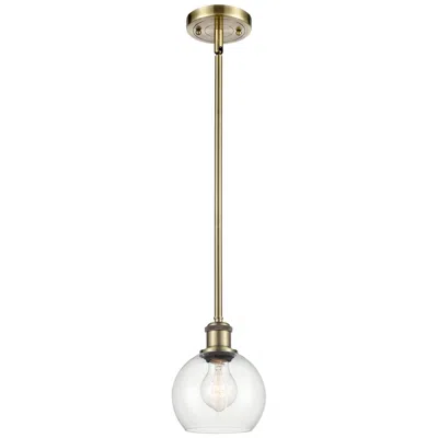 Innovations Lighting Athens 6" Wide Antique Brass And Clear Glass Mini Pendant