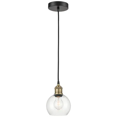 Innovations Lighting Athens 6" Wide Black Brass Corded Mini Pendant With Clear Shade