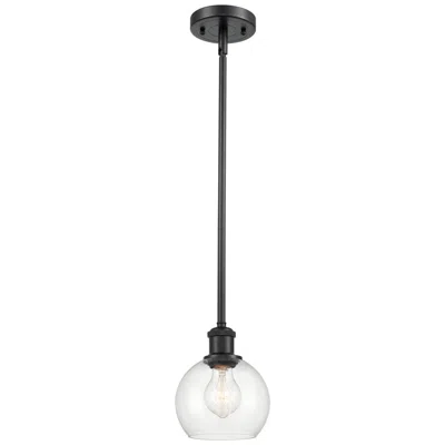 Innovations Lighting Athens 6"w Stem Hung Matte Black Mini Pendant W/ Clear Shade