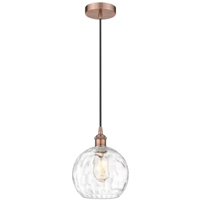 Innovations Lighting Athens 8" Antique Copper Mini Pendant W/ Clear Water Glass Shade