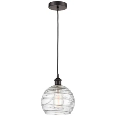 Innovations Lighting Athens 8" Oil Rubbed Bronze Mini Pendant W/ Clear Deco Swirl Shade