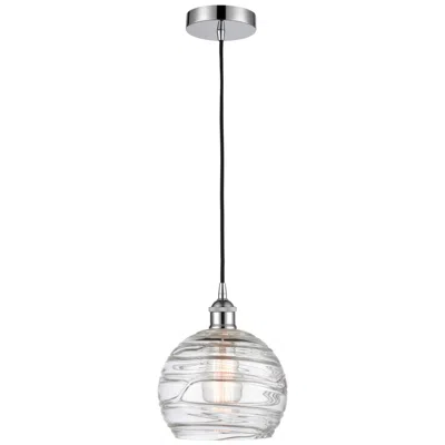 Innovations Lighting Athens 8" Polished Chrome Mini Pendant W/ Clear Deco Swirl Shade