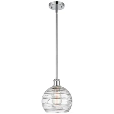 Innovations Lighting Athens 8" Polished Chrome Stem Hung Mini Pendant W/ Clear Deco Swirl S