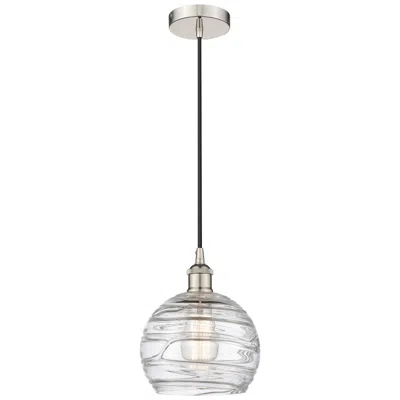 Innovations Lighting Athens 8" Polished Nickel Mini Pendant W/ Clear Deco Swirl Shade
