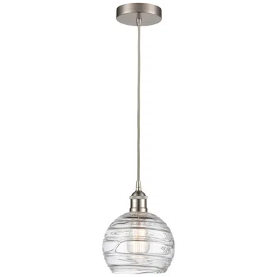 Innovations Lighting Athens 8" Satin Nickel Deco Swirl Mini Pendant