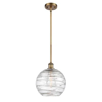 Innovations Lighting Athens Deco Swirl 10" Wide Brushed Brass Led Mini Pendant
