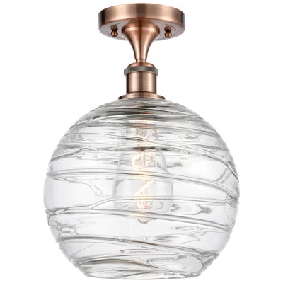 Innovations Lighting Athens Deco Swirl 10" Wide Copper Semi Flush Mount W/ Deco Swirl Shade