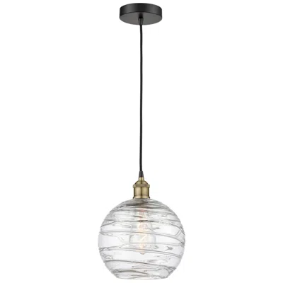 Innovations Lighting Athens Deco Swirl 10"w Black Brass Mini Pendant W/ Clear Shade