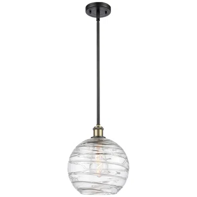 Innovations Lighting Athens Deco Swirl 10"w Brass Led Mini Pendant W/ Clear Glass