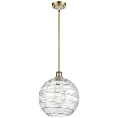 Innovations Lighting Athens Deco Swirl 12" Led Mini Pendant - Antique Brass - Clear Deco Sw