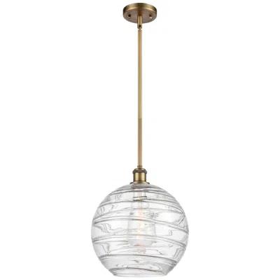 Innovations Lighting Athens Deco Swirl 12" Led Mini Pendant - Brushed Brass - Clear Deco Sw