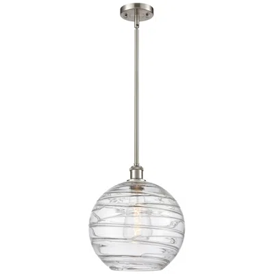 Innovations Lighting Athens Deco Swirl 12" Led Mini Pendant - Brushed Satin Nickel - Clear