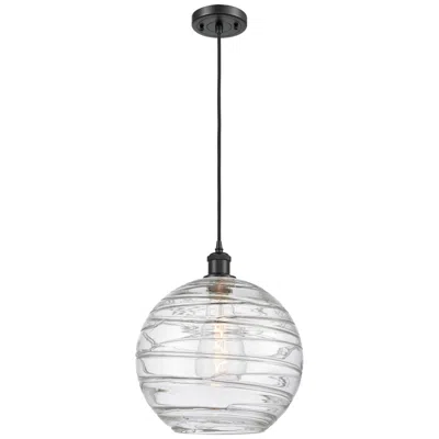 Innovations Lighting Athens Deco Swirl 12" Wide Matte Black Led Mini Pendant