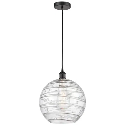 Innovations Lighting Athens Deco Swirl 12" Wide Matte Black Mini Pendant