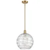 Innovations Lighting Athens Deco Swirl 12" Wide Satin Gold Led Mini Pendant In Gold