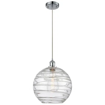 Innovations Lighting Athens Deco Swirl 12"w Chrome Mini Pendant W/ Clear Shade