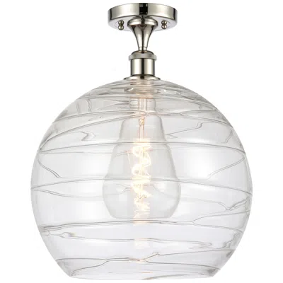 Innovations Lighting Athens Deco Swirl  14" Led Semi-flush - Polished Nickel - Clear Deco S