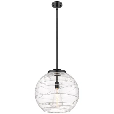 Innovations Lighting Athens Deco Swirl 15 3/4" Wide Matte Black Pendant Light