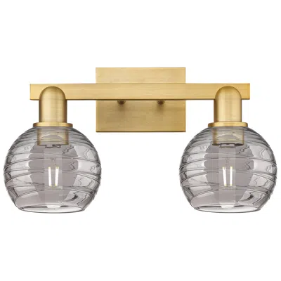 Innovations Lighting Athens Deco Swirl 16"w 2 Light Brass Bath Light W/ Smoke Swirl Shade