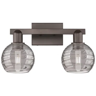 Innovations Lighting Athens Deco Swirl 16"w 2-lt Oil Rubbed Bronze Bath-lt W/ Smoke Shade