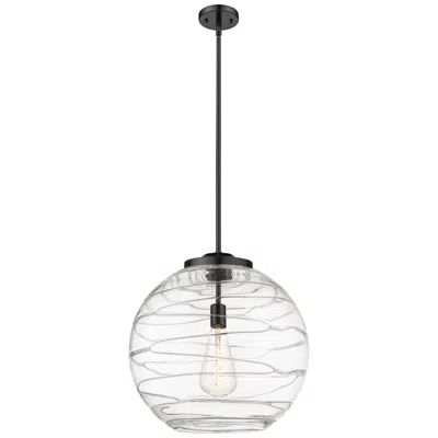 Innovations Lighting Athens Deco Swirl 17 3/4" Wide Matte Black Pendant Light