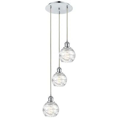 Innovations Lighting Athens Deco Swirl 18" 3 Light Chrome Multi-pendant W/ Swirl Shade