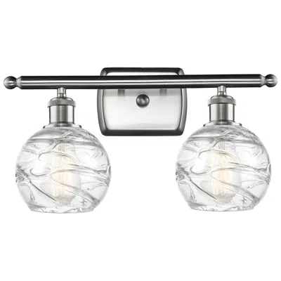 Innovations Lighting Athens Deco Swirl 2 Light 16" Led Bath Light - Satin Nickel - Clear
