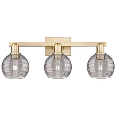 Innovations Lighting Athens Deco Swirl 26"w 3 Light Champagne Bath Light W/ Smoke Shade