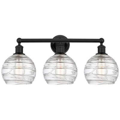 Innovations Lighting Athens Deco Swirl 26"w Matte Black 3-light Vanity Bath Light