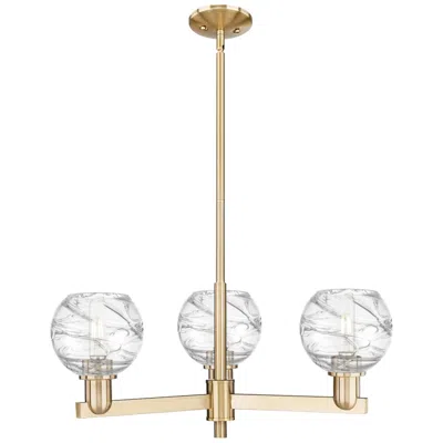 Innovations Lighting Athens Deco Swirl - 3 Light - 18 Inch - Champagne Bronze - Island Light In Brown