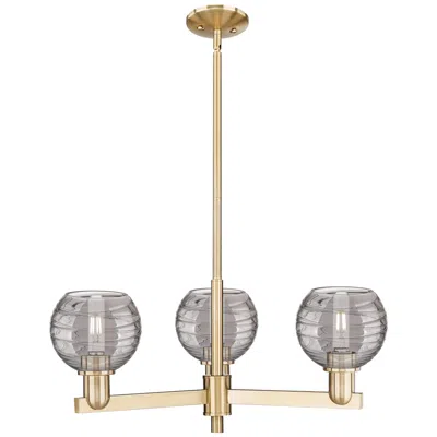 Innovations Lighting Athens Deco Swirl - 3 Light - 18 Inch - Champagne Bronze - Island Light In Brown