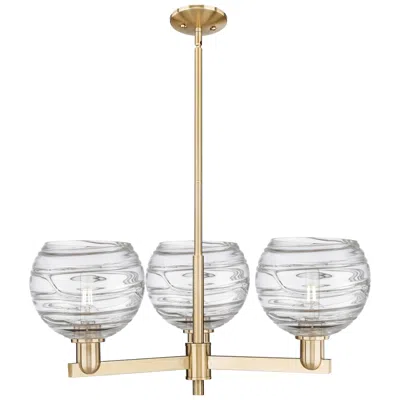 Innovations Lighting Athens Deco Swirl - 3 Light - 30 Inch - Champagne Bronze - Island Light In Gray