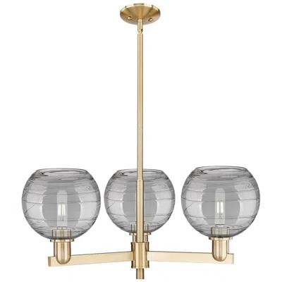 Innovations Lighting Athens Deco Swirl - 3 Light - 30 Inch - Champagne Bronze - Island Light In Brown