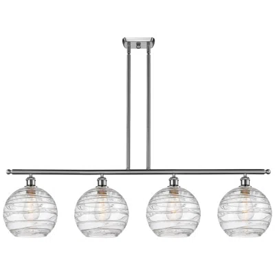 Innovations Lighting Athens Deco Swirl 48 1/4"w Brushed Nickel Led Island Pendant In Gray