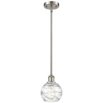 Innovations Lighting Athens Deco Swirl 6" Led Mini Pendant - Brushed Satin Nickel - Clear