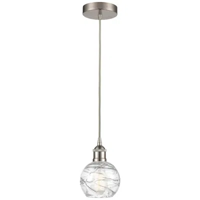 Innovations Lighting Athens Deco Swirl 6" Wide Brushed Satin Nickel Mini Pendant