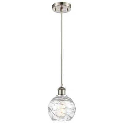 Innovations Lighting Athens Deco Swirl 6" Wide Brushed Satin Nickel Mini Pendant