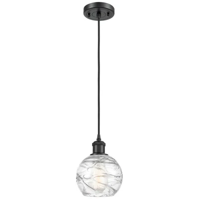 Innovations Lighting Athens Deco Swirl 6" Wide Matte Black Led Mini Pendant Light