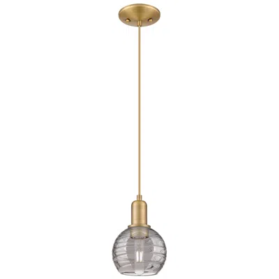Innovations Lighting Athens Deco Swirl 6"w Brass Cord Mini Pendant W/ Smoke Swirl Shade