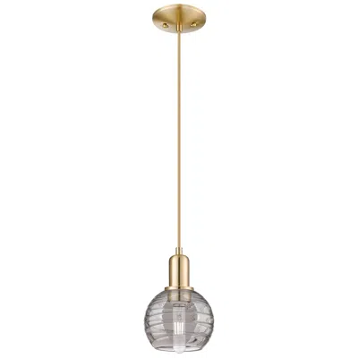 Innovations Lighting Athens Deco Swirl 6"w Bronze Cord Mini Pendant W/ Smoke Swirl Shade