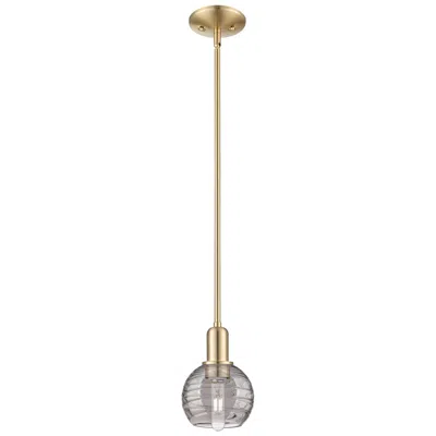 Innovations Lighting Athens Deco Swirl 6"w Champagne Stem Mini Pendant W/ Light Smoke Shade