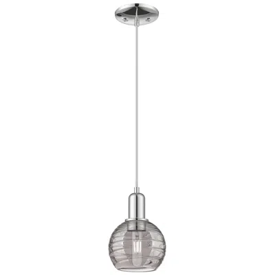 Innovations Lighting Athens Deco Swirl 6"w Chrome Cord Mini Pendant W/ Smoke Swirl Shade
