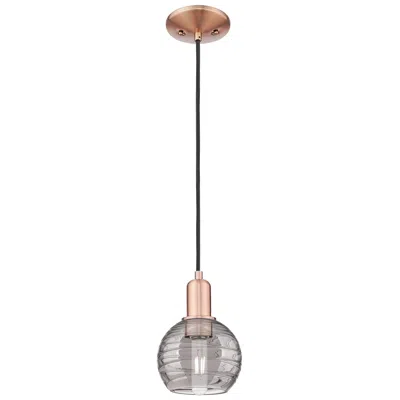 Innovations Lighting Athens Deco Swirl 6"w Copper Cord Mini Pendant With Light Smoke Shade
