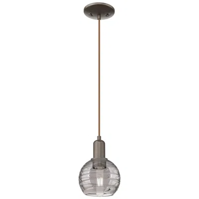 Innovations Lighting Athens Deco Swirl 6"w Oil Rubbed Bronze Cord Mini Pendant W/ Smoke Shade