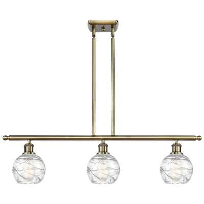 Innovations Lighting Athens Deco Swirl 8" 3 Light 36" Led Island Light - Brass  - Clea In Gold